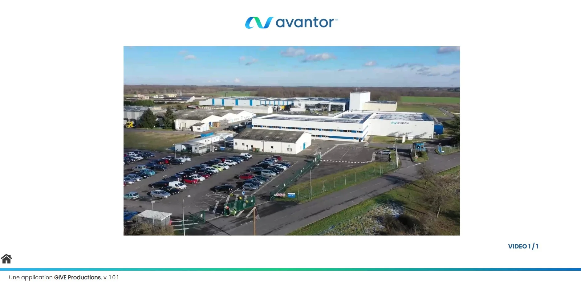 Parcours vidéo — présentation aérienne du site industriel